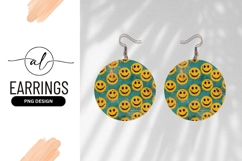 Smiling Faces Pattern Round Earring Png Design Product Image 1