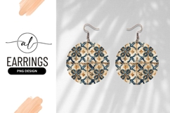 Ornamental Floral Pattern Round Earring Png Product Image 1