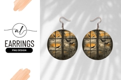 Halloween Bats Round Earring Png Design Product Image 1