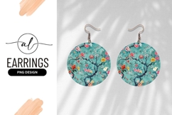 Floral Blossom Round Earring Png Design Product Image 1