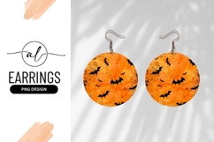 Halloween Bats Round Orange Background Design Product Image 1