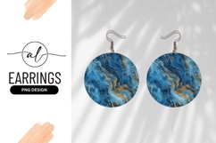 Blue And Gold Abstract Round Earring Png Product Image 1
