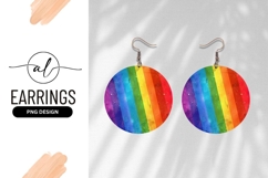 Rainbow Striped Circle Round Earring Png Product Image 1