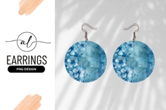 Blue Floral Background Round Earring Png Product Image 1