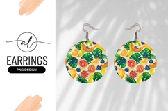 Watercolor Tropical Fruit Round Earring Png Product Image 1