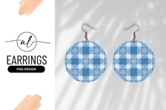 Blue And White Plaid Round Earring Png Product Image 1