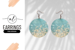 Teal Gold Glitter Abstract Round Earring Png Product Image 1