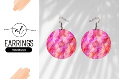 Abstract Pink And Red Round Earring Png Product Image 1