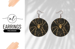 Golden Spider On Black Round Background Product Image 1