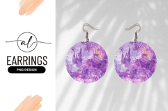 Watercolor Princess And Castle Round Earring Png Product Image 1