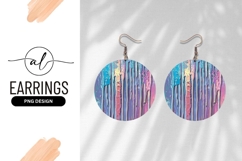 Iridescent Fluid Art Background For Round Earring Png Product Image 1