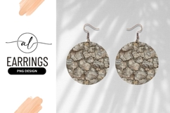 Cracked Rock Seamless Pattern Round Earring Png Product Image 1