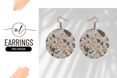 Terrazzo Stone Pattern For Round Earring Png Product Image 1