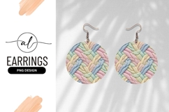 Braided Pastel Texture Round Earring Png Product Image 1