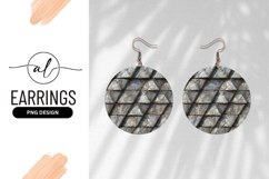 Gray Stone Diamond Texture Round Earring Png Product Image 1