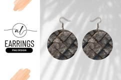 Geometric Rock Tiles Round Earring Png Product Image 1