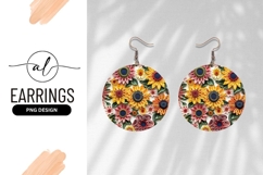 Floral Quilling Art Round Earring Png Design Product Image 1