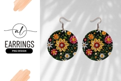 Colorful Quilled Floral Design Round Earring Png Product Image 1