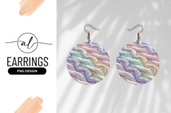 Pastel Knitted Yarn Design Round Earring Png Product Image 1