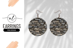 Stacked Stone Wall Background Round Earring Png Product Image 1