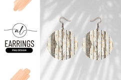 Distressed Wood Panel Texture Round Earring Png Product Image 1