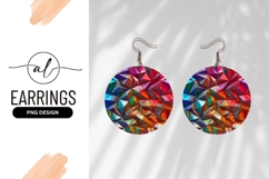 Abstract Round Jewel Polygonal Background Round Earring Png Product Image 1