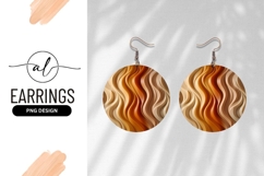 Wavy Brown Texture Round Background Round Earring Png Product Image 1