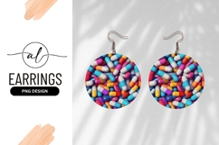 Colorful Capsule Pills Round Earring Png Product Image 1