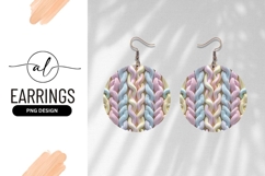 Pastel Knitted Pattern Textile Round Earring Png Product Image 1