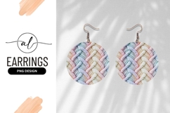 Pastel Woven Texture Round Earring Png Abstract Product Image 1