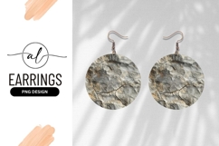 Cracked Stone Texture Round Earring Png Product Image 1