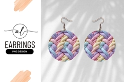 Pastel Braided Fiber Texture Round Earring Png Product Image 1