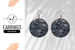 Gray Slate Stone Texture In A Circle Round Earring Product Image 1