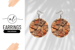 Rough Stone Wall Round Earring Png Design Product Image 1