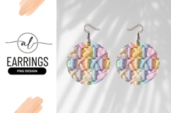 Pastel Knitted Texture Round Earring Png Product Image 1