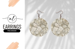 Crushed Marble Texture Round Earring Png Product Image 1
