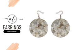 Stone Texture Round Earring Png Design Product Image 1