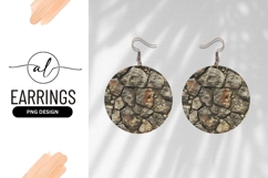 Stone Wall Texture Background Round Earring Png Product Image 1