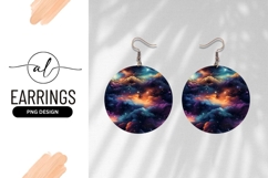 Nebula Cloudscape Seamless Pattern Round Earring Png Product Image 1