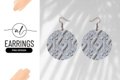 Gray Detailed Knitted Pattern Round Earring Png Product Image 1