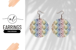 Pastel Knitted Diamond Pattern Round Earring Png Product Image 1
