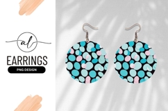 Abstract Turquoise Pink Circles Pattern On Black Background Product Image 1