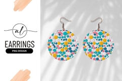 Colorful Hexagon Pattern Round Earring Png Design Product Image 1