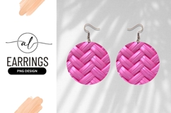 Pink Woven Pattern 3D Rendered Round Earring Png Product Image 1