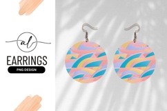 Pastel Geometric Shapes Round Earring Png Product Image 1