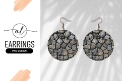 Cobblestone Pavement Texture Background Round Earring Png Product Image 1