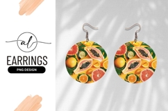 Tropical fruit round earring png design Product Image 1