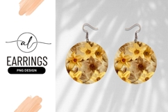 Round earring png design with floral pattern Product Image 1