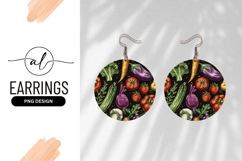 Round earring png design with vegetable pattern Product Image 1