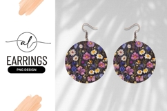 Round floral pattern earring png design Product Image 1